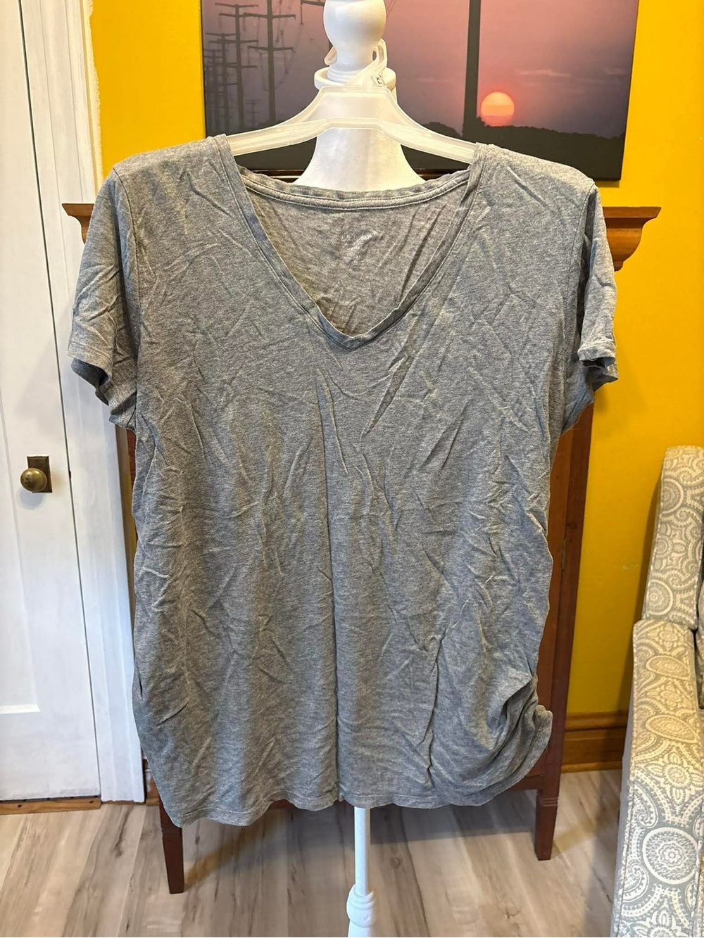 Isabel Maternity by Ingrid & Isabel Gray V-Neck Maternity Tee